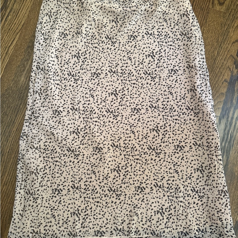 Leopard Print Women's Midi Skirt, Sz Large